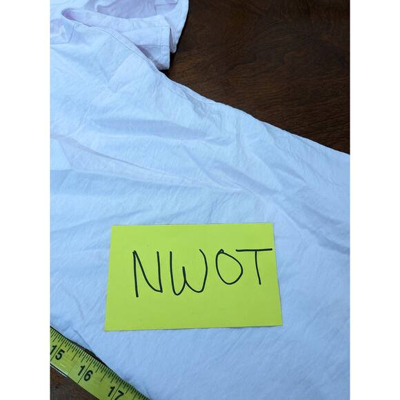 A New‎ Day Blouse Small Pink Relaxed Top Flounce Keyhole Staple Crewneck Office - Picture 8 of 9